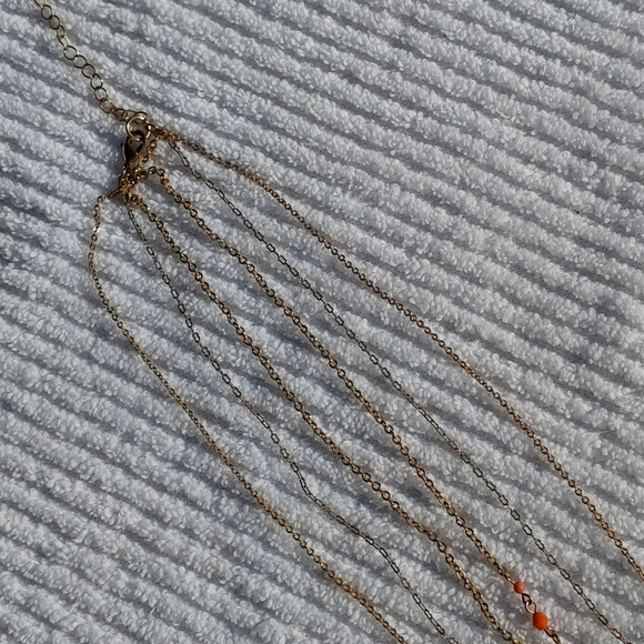 Pretty Gold Tone Triple Chain Necklace!!! - Picture 2 of 5